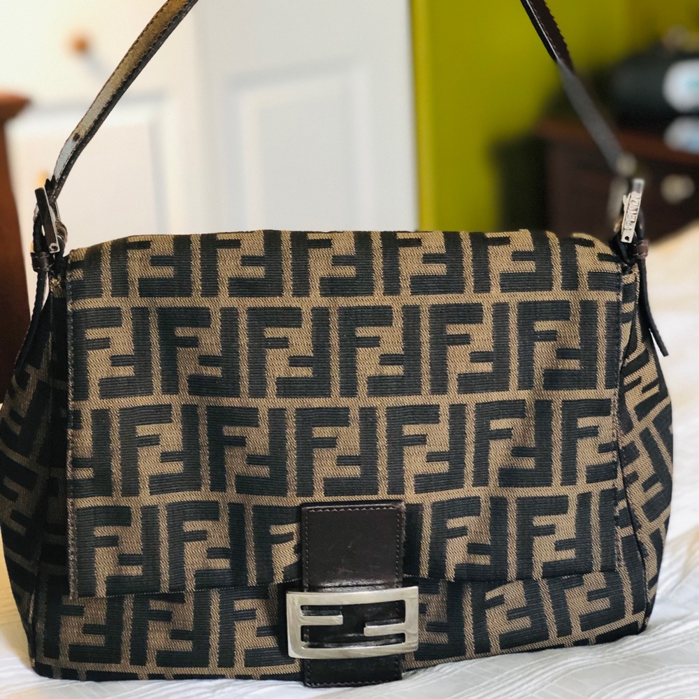 Authentic Mama forever fendi Zucca tobacco canvas